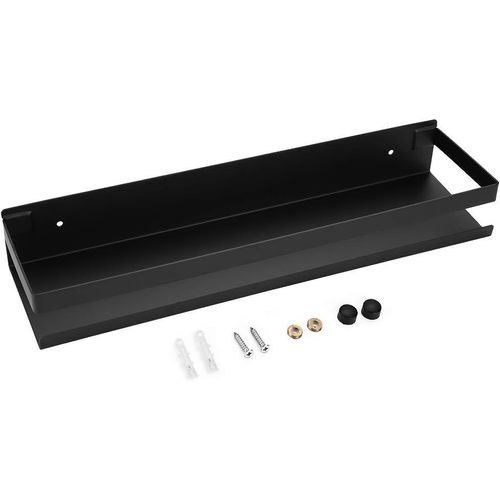 Étagère D'angle En Acier Inoxydable Pour Salle De Bain - Étagère Murale Pour Cuisine, Salon, Hôtel (40 Cm, Noir)[Kit6507263]