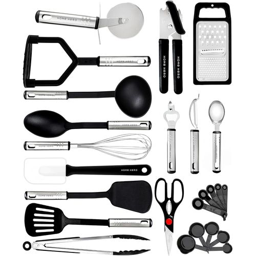Set Ustensiles De Cuisine Anti Adhésif Résistant (Ustensiles En Nylon, 25 Pièces)[Kit6507883]