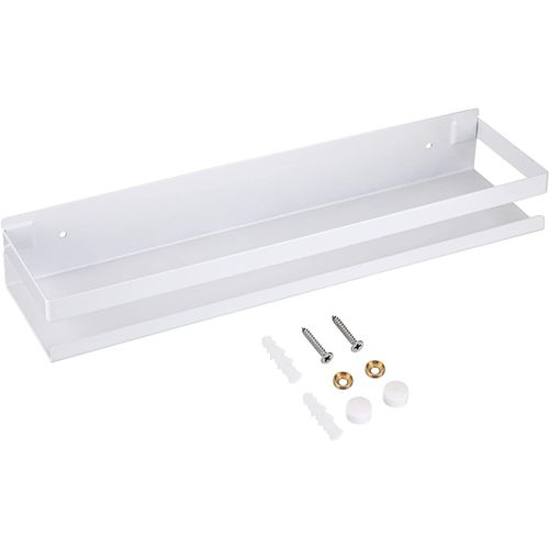 Étagère Murale Étagère De Douche Suspendre En Acier Inox Panier De Cuisine Mural Pour Rangement (Blanc, 40Cm)[KIT6507968]