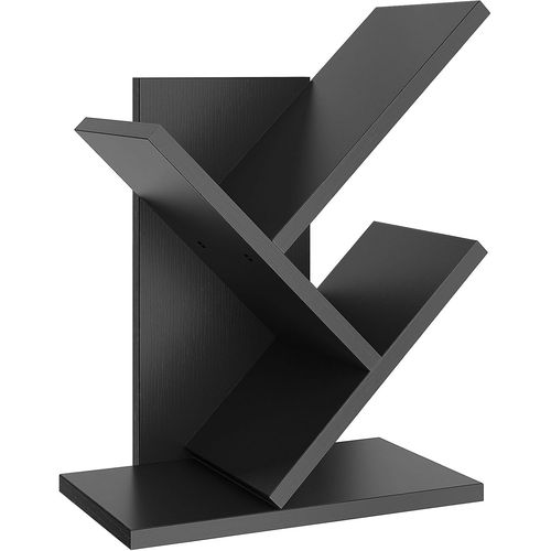 Bibliothèque D'arbre À 2 Étages, Organisateur De Bureau, Étagère De Rangement Pour Livres, Cd, Décoration, Pour Salon, Chambre, Bureau, 30×17×40.5cm, Noir Hbc012b[Kit6508460]