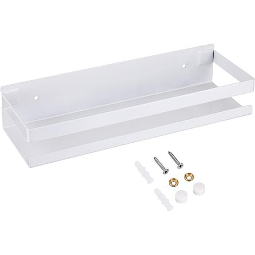 Étagère Murale Étagère De Douche Suspendre En Acier Inox Panier De Cuisine Mural Pour Rangement (Blanc, 30Cm)[KIT6506304]