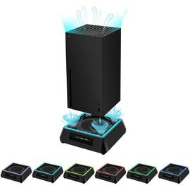 Ventilateur de refroidissement pour Xbox Series X avec filtre de lumière et  de poussière LED RGB, ventilateur supérieur de console à faible bruit  Système de refroidissement du ventilateur de refroidissement à 3