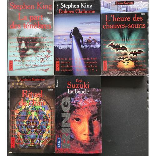 5 Livres Terreur De Stephen King: La Part Des Ténebres, Dolorès Claiborne, Dean Koontz: L'heure Des Chauves-Souris, Graham Masterton: Rituel De Chair, Koji Suzuki: La Boucle