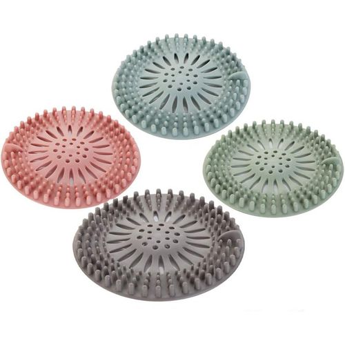 4 Pièces De Filtre À Cheveux En Silicone, Dispositif De Protection De Drainage Universel, Peuvent Être Utilisées Dans La Salle De Bain, La Baignoire, La Cuisine, Le Filtre À Cheveu[KIT6506238]
