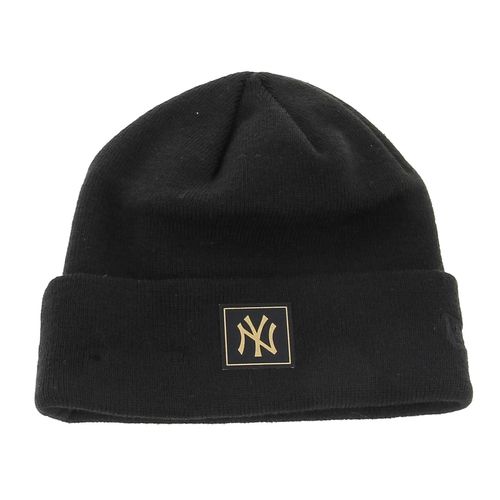 Bonnet Classique New Era Metallic Badge Cuff Knit Neyyan Blkmtg Noir