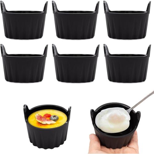 6pcs Moule Silicone Air Fryer, Plat Silicone Air Fryer, Moule Air Fryer Réutilisable Plat Pour Air Fryer, Cuit Oeuf Micro Onde Moule For Air Fryer, Air Fryer Accessoires (Noir)[Kit6506422]