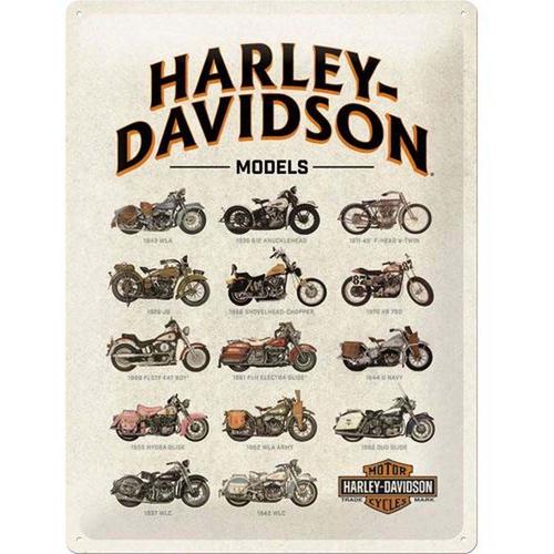 Plaque décorative en métal en relief 40 x 30 cm Harley Davidson - Model Chart