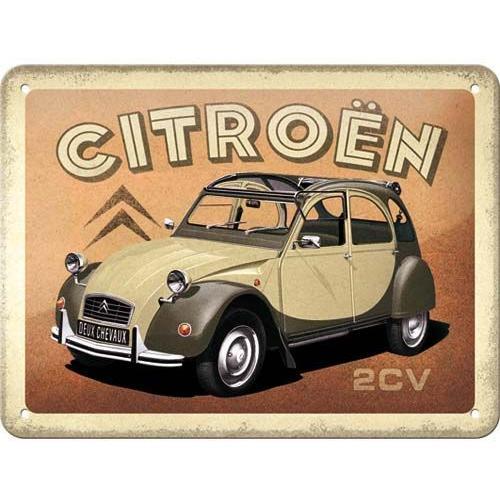 Plaque décorative en métal en relief 20 x 15 cm Citroën - 2CV