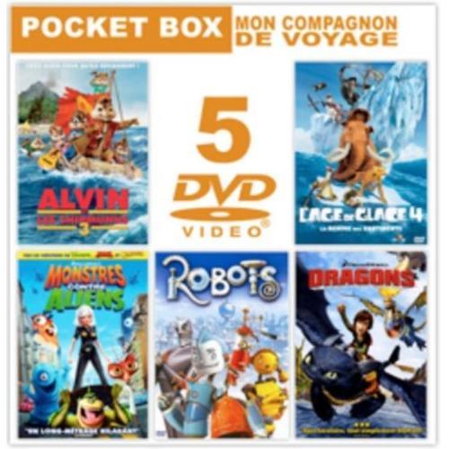 Pocket Box - Mini Coffret Rigide , 5 Dvd - Zone 2 - Audio Francais - Alvin Chipmunks 3 + Age Glace 4 + Montres Contre Aliens + Robots + Dragons