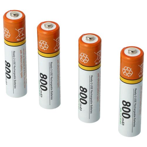 vhbw 4x Batteries AAA micro compatible avec Panasonic KX-TGJ320, KX-TGJ322 téléphone fixe sans fil (800mAh, 1,2V, NiMH)