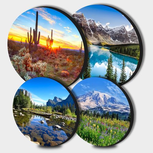 Saguaro Lot De 4 Cache-Plaques Rondes En Métal Motif Cactus Pour Cuisinières Électriques, Cuisinière À Gaz, Ustensiles De Cuisine, Accessoires De Cuisine Modernes[Kit6504849]