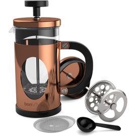 Cafetière À Piston En Acier Inoxydable Avec Cuillère Et Filtre De Rechange En Maille Résistante À La Chaleur 350 Ml[Kit6505630]