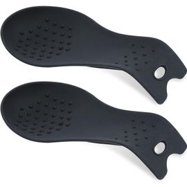 Repose-Cuillère En Silicone Pour Cuisinière, Support Pour Ustensiles De Cuisine Pour Comptoir De Cuisine - (Lot De 2, Noir)[Kit6501513]