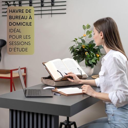 Vigo Wood Porte-Livre Avec Rangement, Support Livre, Pupitre De Lecture, Chevalet Livre, Lutrin, Support Tablette Bois, Support Livre Lit, Support Livre Ouvert, Repose Livre, Porte[Kit6501577]