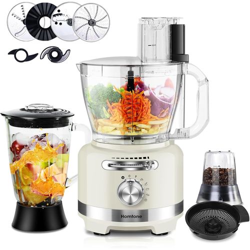 1000W Robot De Cuisine Polyvalent, 10 En 1 Robot Culinaire, Blender, Broyeur, Coupeur, Râpeur, Batteur, Presse-Agrumes, Hachoir À Viande, Capacité De 3L, 6 Fonctions Prédéfinies[KIT6503079]
