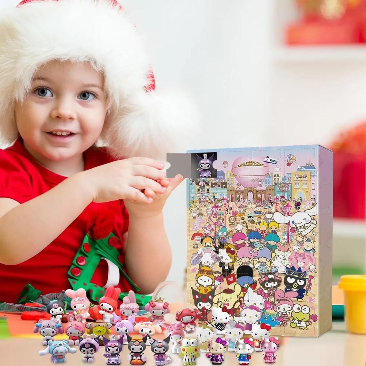 Bluey Noël Calendrier de l'Avent Boîte-cadeau Jouets pour enfants 24pcs  Anime Personnage Poupée Compte À Rebours Noël 24 Jours Cadeaux Surprise