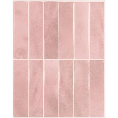 Crédence Adhésive Pour Cuisine Et Salle De Bain, Sticker Carrelage Mural, Carreaux Rose Autocollants, Lot De 5 Feuilles, 29 X 22.86 Cm[KIT6502104]
