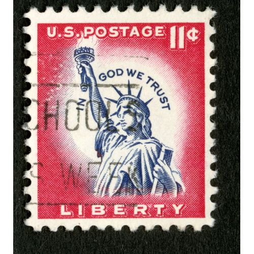 Timbre Oblitéré Us Postage, God We Trust, Liberty, 11 C