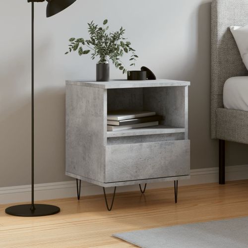 Vidaxl Table De Chevet Gris B¿¿Ton 40x35x50 Cm Bois D¡¯Ing¿¿Nierie
