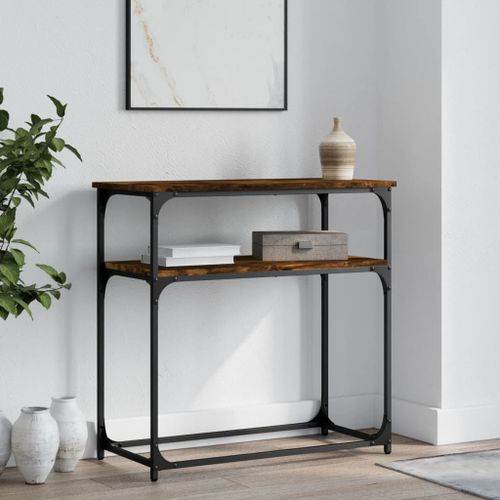 Vidaxl Table Console Chêne Fumé 75x35,5x75 Cm Bois D'ingénierie