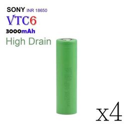 Cigarette electronique Vapotage Vape : 4x accus SONY VTC6 18650 3000 mAh Li-ion batteries rechargeables Accus 30A INR 3.6V à haut drain (SONY)