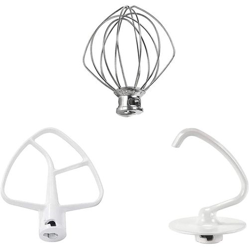 Ensemble D'accessoires Pour Robot De Cuisine, 3 Pièces Kitchen Accessoires Avec Fouet K45ww Crochet Pétrisseur K45dh Batteur Plat K45b Pour Préparer Une Variété De Plats Délicieux [Kit6502589]