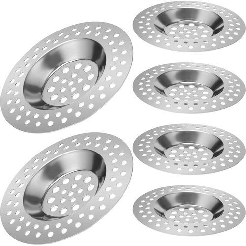 Lot De 6 Tamis En Acier Inoxydable ¿ 7 X 0,7 Cm - Passoires De Haute Qualité Pour Évier, Lavabo, Cuisine Et Salle De Bain, Filtres À Cheveux Pour Douche Et Baignoire, Idéal Pour Le[KIT6502884]