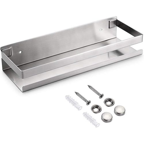 Sumnacon Étagère De Douche Suspendre En Acier Inox Panier De Cuisine Mural Pour Rangement (Argent,30Cm)[KIT6501176]