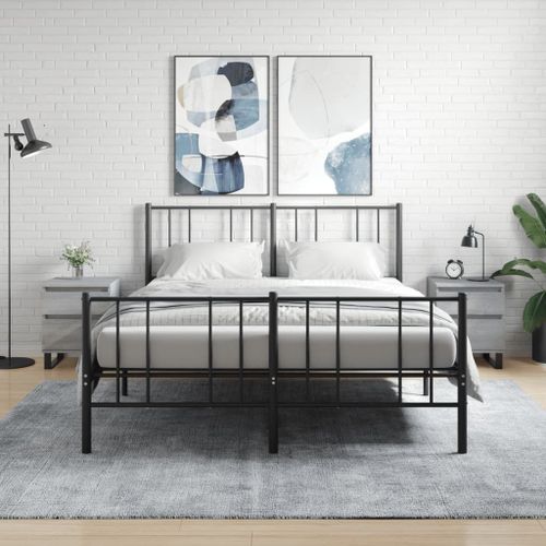 Vidaxl Tables De Chevet 2 Pcs Sonoma Gris 40x35x50 Cm Bois Ingénierie