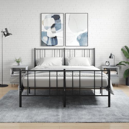 Vidaxl Tables De Chevet 2 Pcs Sonoma Gris 40x35x50 Cm Bois Ingénierie