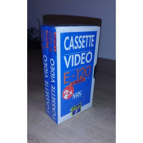 Pack de 2 Cassette vidéo VHS e-120 2 heures eco + pal secam