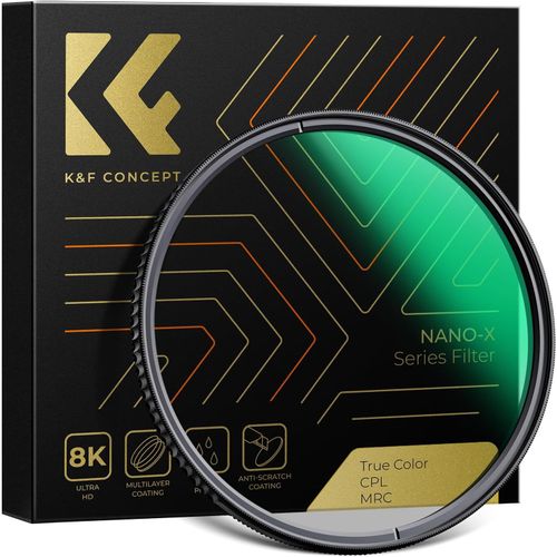 KGABERY-58Mm Filtre Polarisant Cpl True Color Hd Nano-Revêtement De 28 Couches Étanche Supprime Les Reflets Pour Objectif Appareil Photo