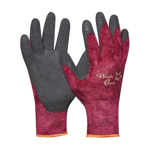 Kgabery-Winter Queen Gants De Travail Moelleux Dans La Couleur Tendance Contre La Saleté Et Le Froid Dextérité Optimale Et Prise En Main Sûre Pour Femme Taille M (Taille 8) Bordeaux Noir 1 Paire