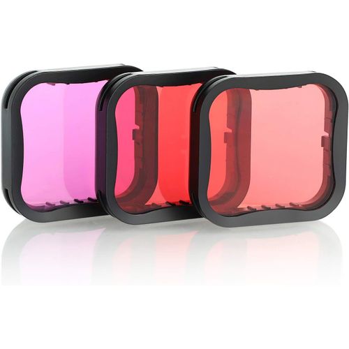 KGABERY-Lot De 3 Filtres De Plongée Pour Gopro Hero 5 6 7 Noir Super Suit-Filtre Rouge,Rouge Clair Et Magenta-Améliore Les Couleurs Pour Diverses Conditions De Vidéo Et De Photographie