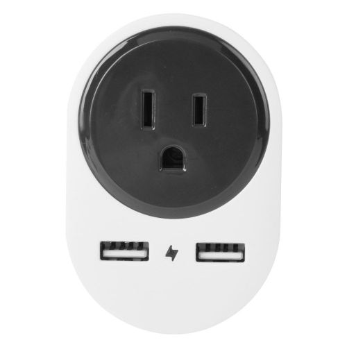 CONNOR Adaptateur de voyage UE vers etats-Unis (japonais) avec double interface USB pour telephone portable et tablette 110-240 V/10 A Gris