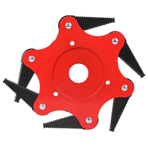 CONNOR Tete de coupe-bordures pour tondeuse a gazon, debroussailleuse, accessoires de jardin durables, rouge, 6 lames avec dents