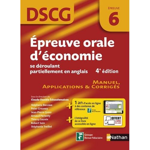 Epreuve Orale D'économie Se Déroulant Partiellement En Anglais Dscg 6 - Manuel, Applications & Corrigés