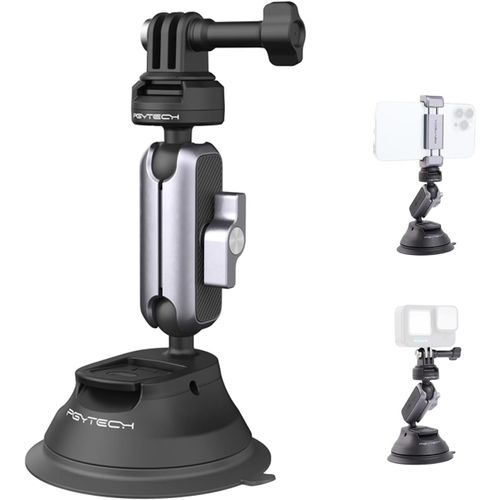 Caplock Support À Ventouse Pour Dji Osmo Action 5 Pro/4/3/Pocket 3/2, Pour Gopro Hero 13/12/11, Action Caméra Pour Insta360 Ace Pro 2/X5/X4/X3/X2/One Rs/R Avec Filetage 1/4""-20[Hero298]