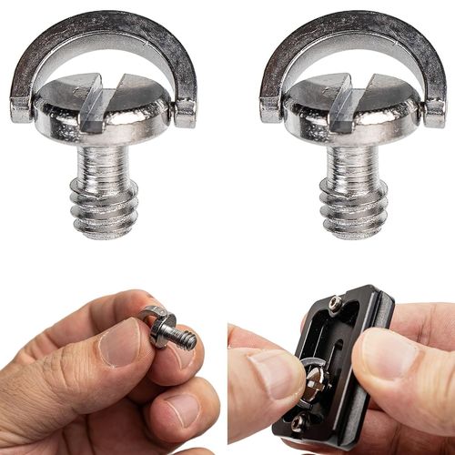 Vis De Fixation Pour Appareil Photo 1/4"" Pouce, 2 Packs, Avec Tige De 10 Mm, Serrage Rapide, Vis D'Adaptateur Avec Anneau En D, Pour Appareil Photo, Trépied, Tripode, Plaque Fixati[Hero1103]
