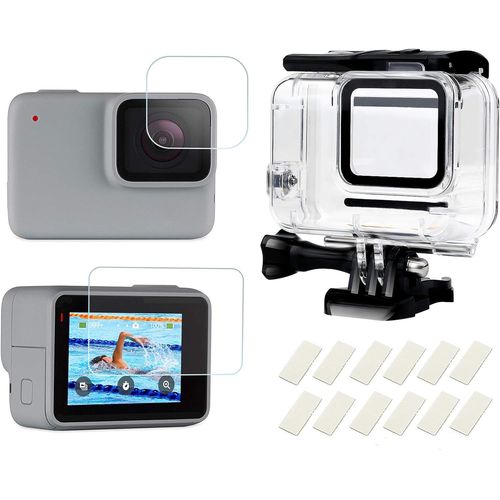 Boîtier Étanche Avec Coque Pour Écran Et Gaine Anti-Buée Pour Gopro Hero 7 White & Hero 7 Silver[Hero2122]