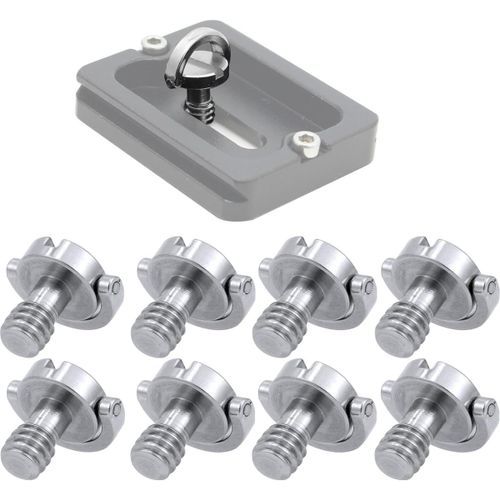 Vis De Caméra 1/4" - 8 Pcs Vis De Montage Fixation Vis Trepied Appareil Photo 1/4" Vis Avec D-Ring En Acier Inoxydable Pour Dslr Trépied De Caméra Monopode Plaque À Dégagement Rapi[Hero2511]