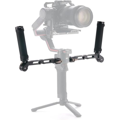 Support De Poignée Double Compatible Avec Dji Rs2/Rsc2/Rs3 Pro/Rs3/Rs4 Pro/Rs4 Gimbal, Poignée Ajustable Avec Points De Fixation 1/4""-20 Cold Shoe Tga-Dhb2[Hero3808]-Smart Accessoire
