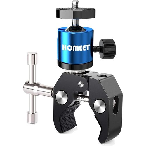 Bras Magique Caméra Pince Mini Super Clamp Appareil Photo Tête Rotule Avec 1/4¿ & 3/8¿ Vis Adapteur Ecrou, Support Fixation Caméra Pour Appareil Photo Moniteur Led Flash Clamp Pinc[Hero986]