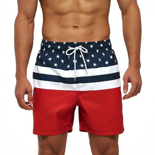 Datifer-Short Classique En Polyester Pour Homme,Séchage Rapide,Respirant,Doublure En Maille,Para Zones Bre,Pantalon De Plage,Été 2025-American Flag-4xl