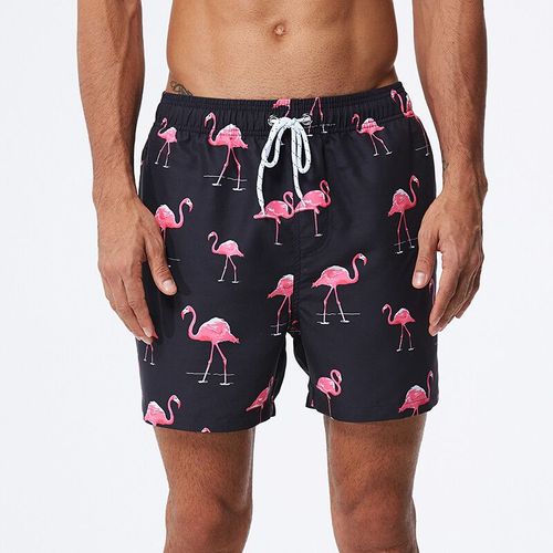 Datifer-Short Classique En Polyester Pour Homme,Séchage Rapide,Respirant,Doublure En Maille,Para Zones Bre,Pantalon De Plage,Été 2025-Pink Flamingo-L