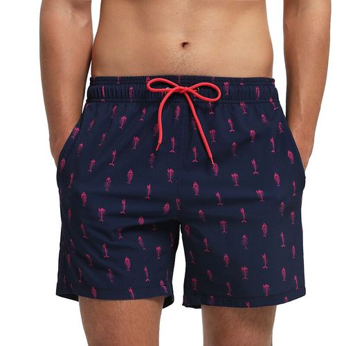 Escatch-Short De Bain En Polyester Pour Homme,Maillot De Bain Avec Poches,Doublure En Maille Imprimée,Été 2025-Rose Red Fishbone-M