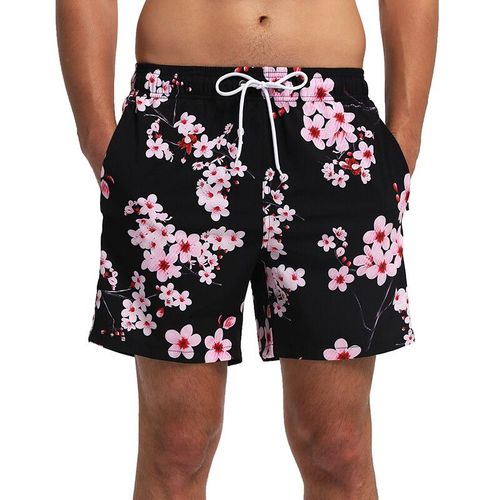Escatch-Short De Bain En Polyester Pour Homme,Maillot De Bain Avec Poches,Doublure En Maille Imprimée,Été 2025-Pink Peach Flower-M