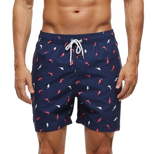 Datifer-Short Classique En Polyester Pour Homme,Séchage Rapide,Respirant,Doublure En Maille,Para Zones Bre,Pantalon De Plage,Été 2025-Red And White Fish-4xl