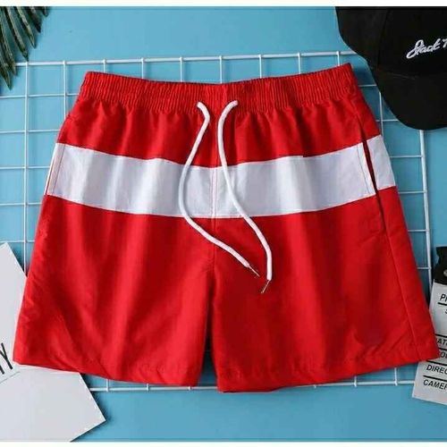 Short De Plage Pour Hommes,Grande Taille,Pantalon De Sport Décontracté,Maille Intérieure,Épissage,Droit,Ample,Été-Rouge-4xl