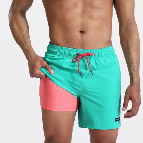 Escatch-Short Respirant À Doublure Longue Pour Homme,Séchage Rapide,Sport,Natation,Plage,Poches Zippées,Dernier,2025-Aqua-Xl